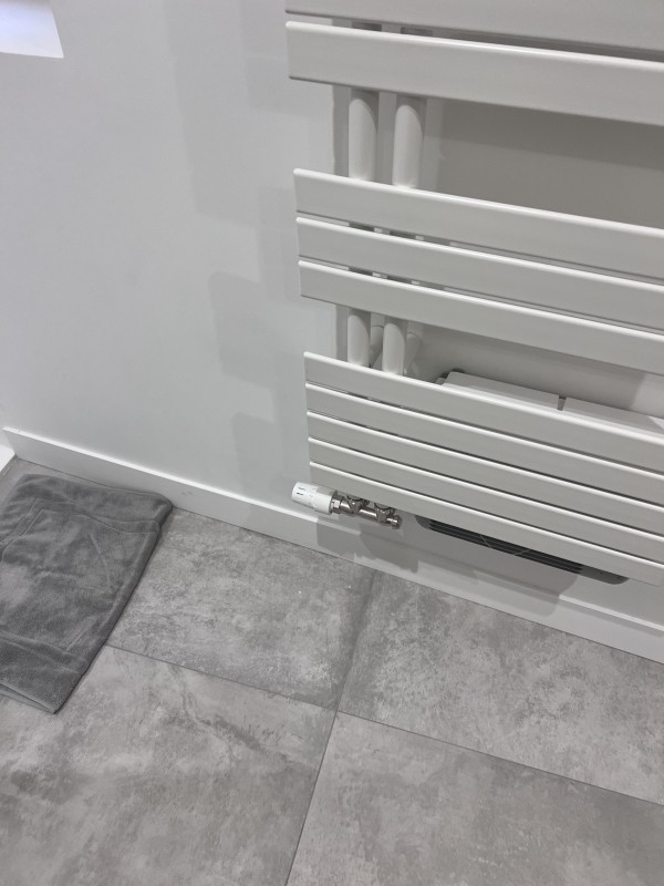 Installation de radiateurs à inertie en fonte, cloisonnements BA13, VMC hygroréglable et menuiseries sur mesure à Lyon pour une rénovation complète