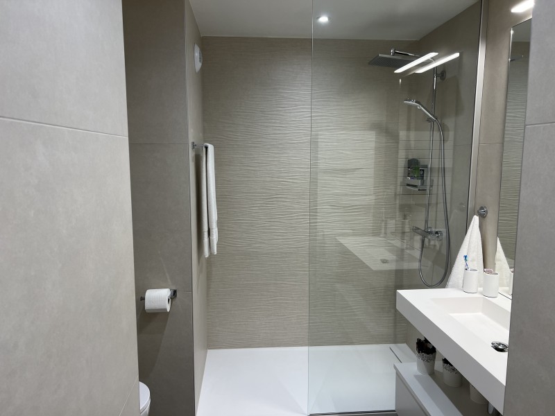 Transformation complète d’un appartement T4 à Caluire-et-Cuire sur 4 mois avec rénovation salle de bain, faïence grand format, parquet chêne, plâtrerie et mise aux normes électriques